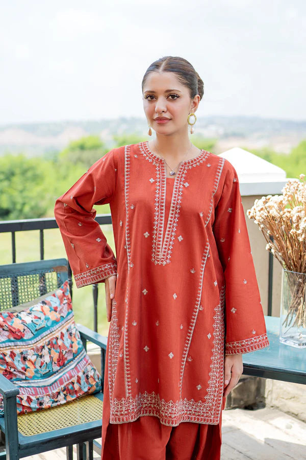Mahnoor 2PC – Embroidered Cotton Suit with Farshi Shalwar