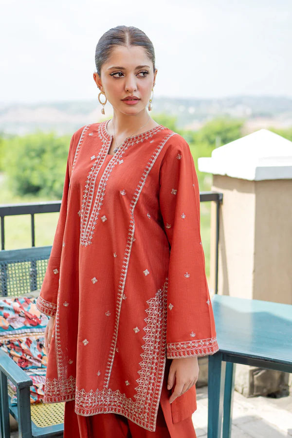 Mahnoor 2PC – Embroidered Cotton Suit with Farshi Shalwar