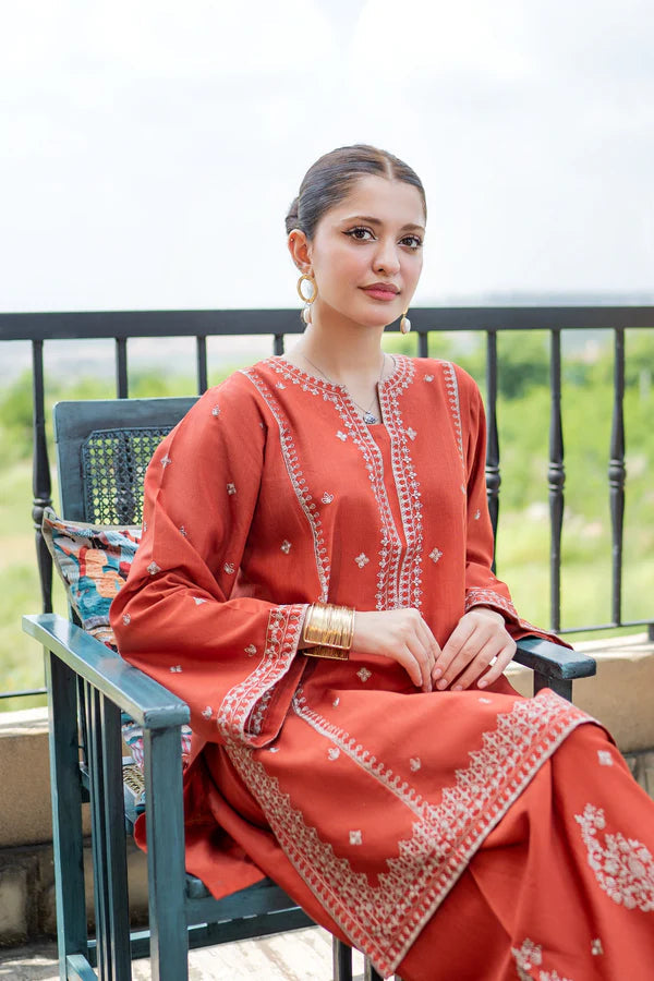 Mahnoor 2PC – Embroidered Cotton Suit with Farshi Shalwar
