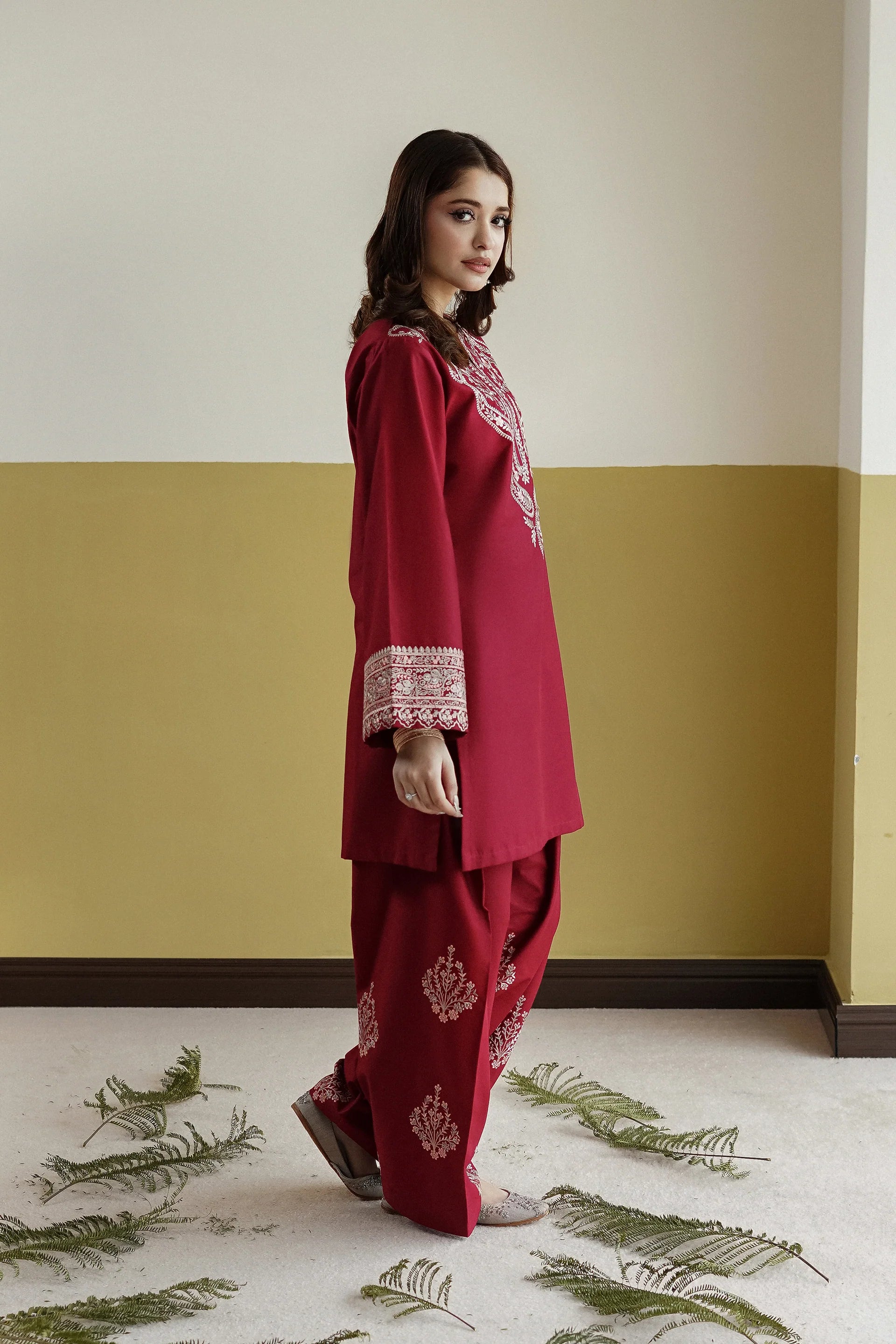 Gulnaar 2PC – Embroidered Lawn Cotton Suit with Farshi Shalwar