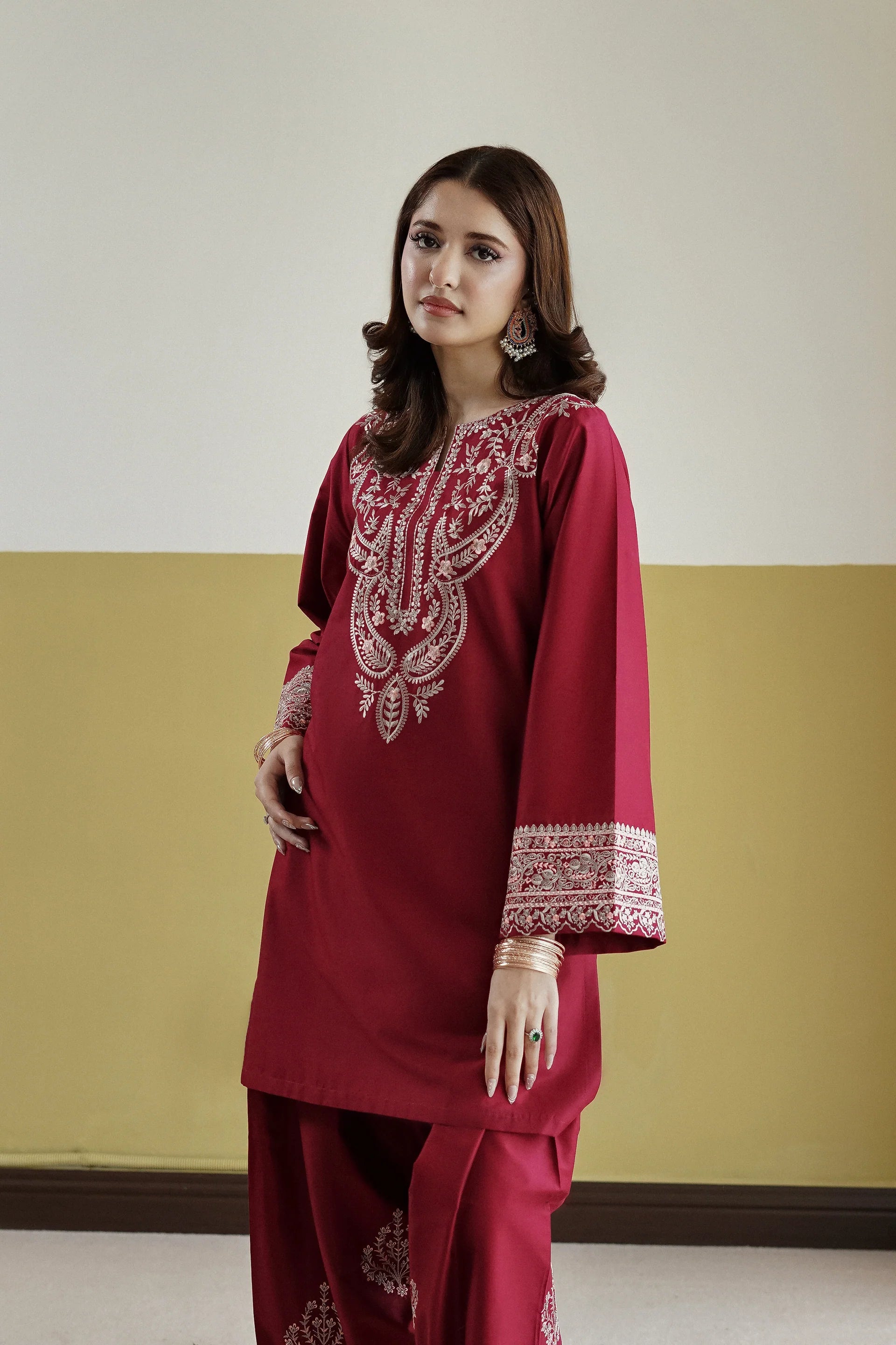 Gulnaar 2PC – Embroidered Lawn Cotton Suit with Farshi Shalwar
