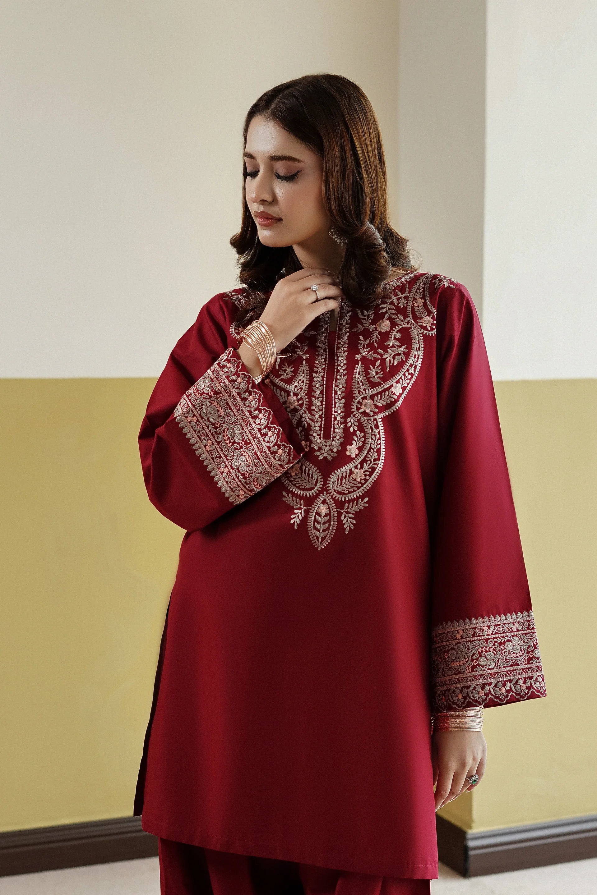 Gulnaar 2PC – Embroidered Lawn Cotton Suit with Farshi Shalwar