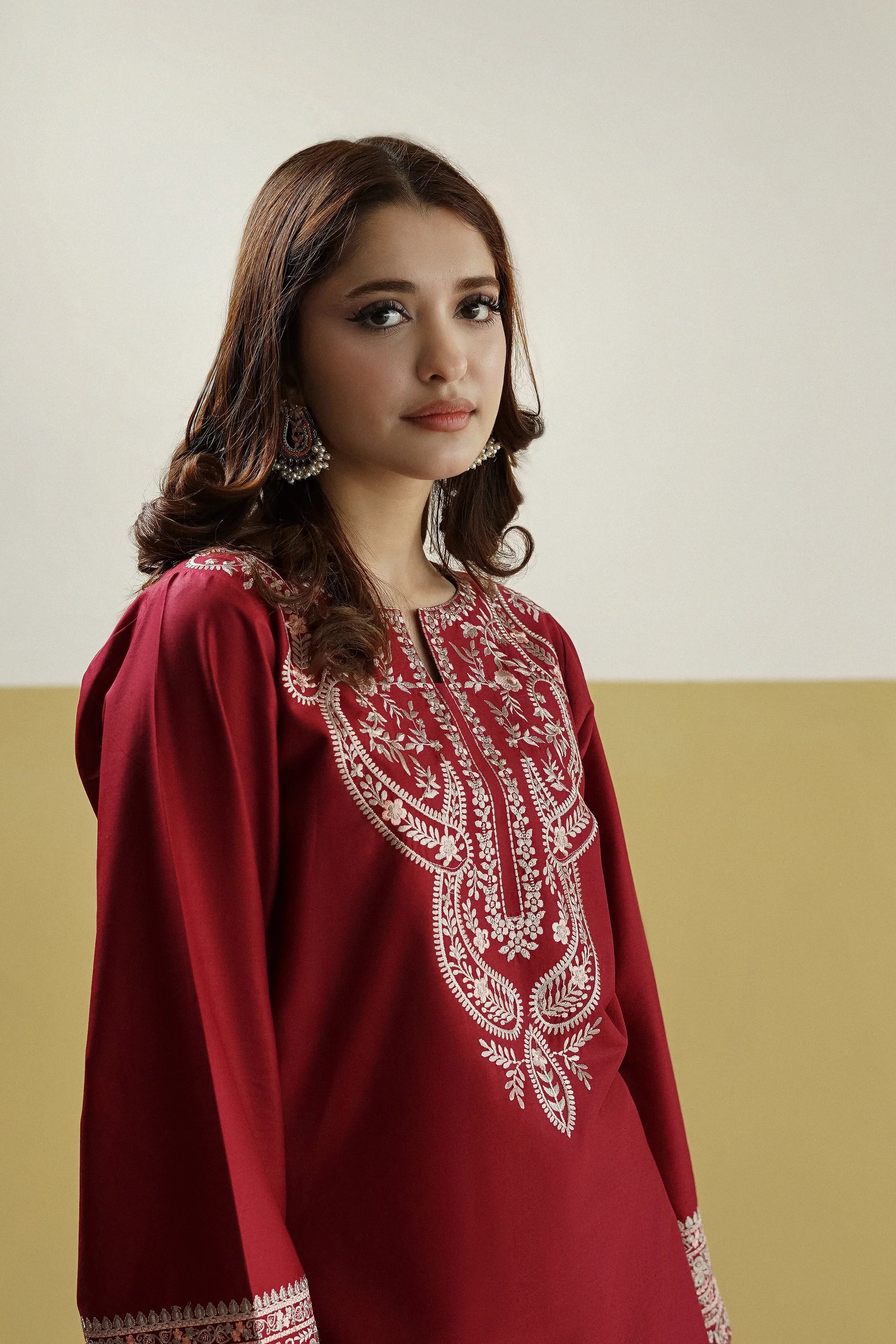 Gulnaar 2PC – Embroidered Lawn Cotton Suit with Farshi Shalwar