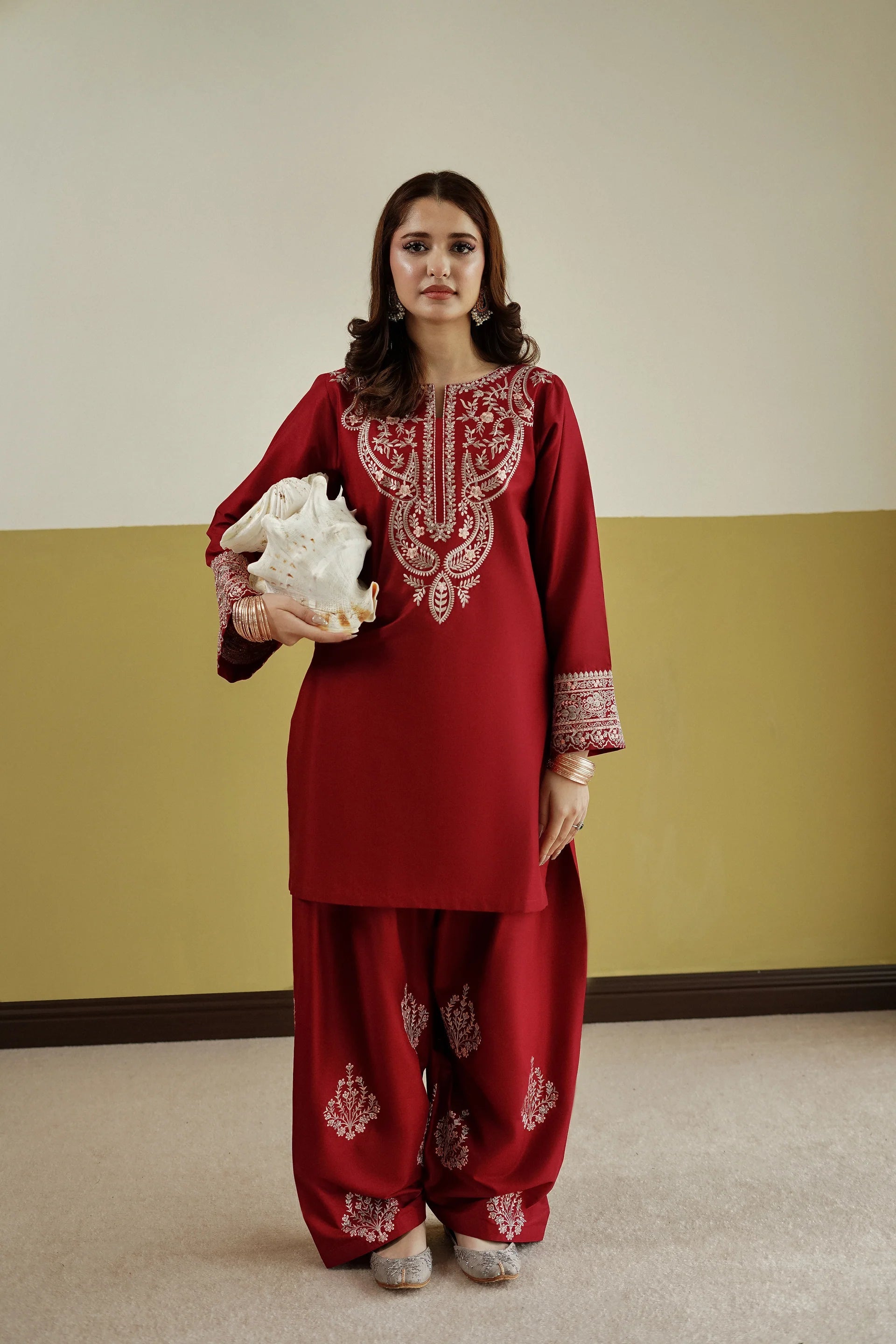 Gulnaar 2PC – Embroidered Lawn Cotton Suit with Farshi Shalwar