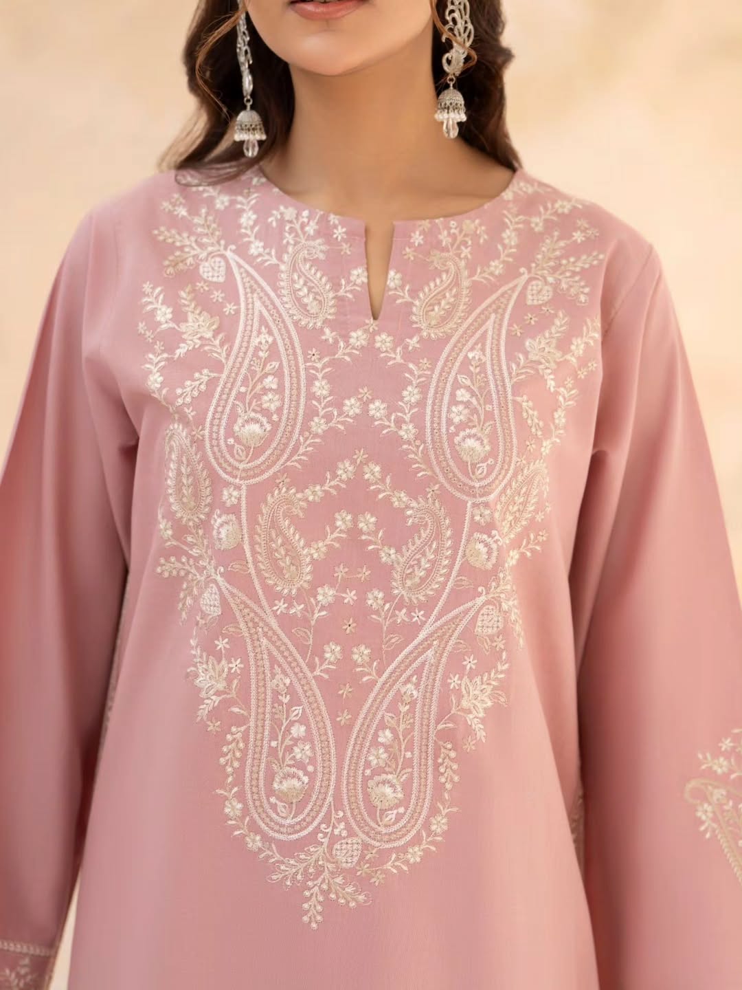 Noor Festive 3PC – Premium Stitched Embroidered Cotton Suit for Women