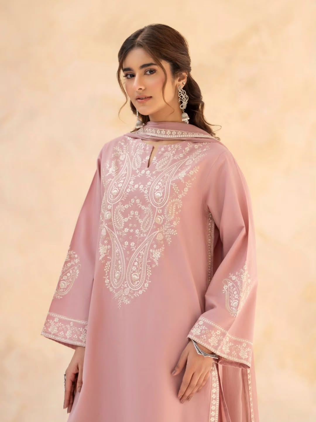 Noor Festive 3PC – Premium Stitched Embroidered Cotton Suit for Women
