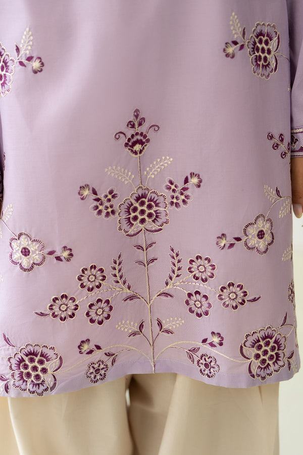 Samra 2PC – Lavender Embroidered Cotton Suit for Women
