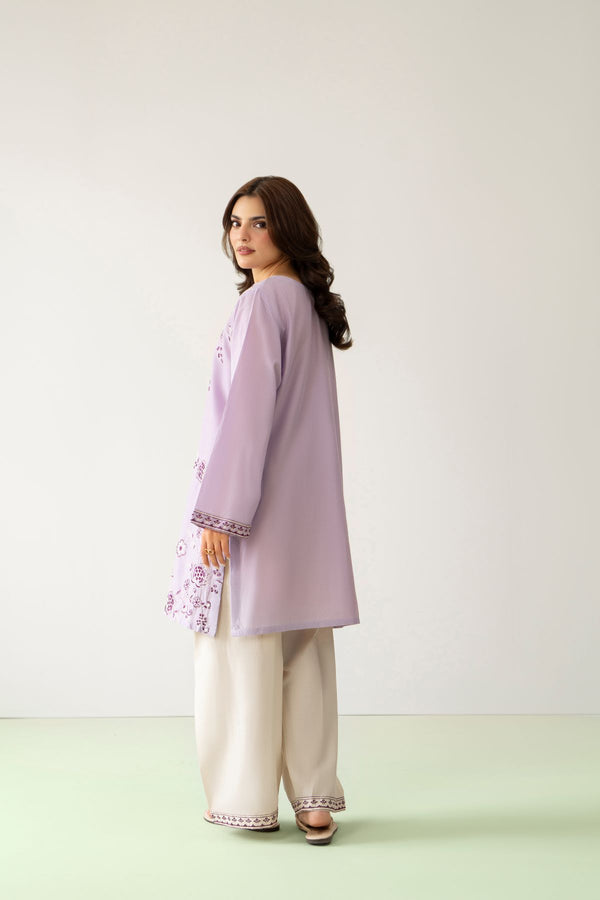 Samra 2PC – Lavender Embroidered Cotton Suit for Women